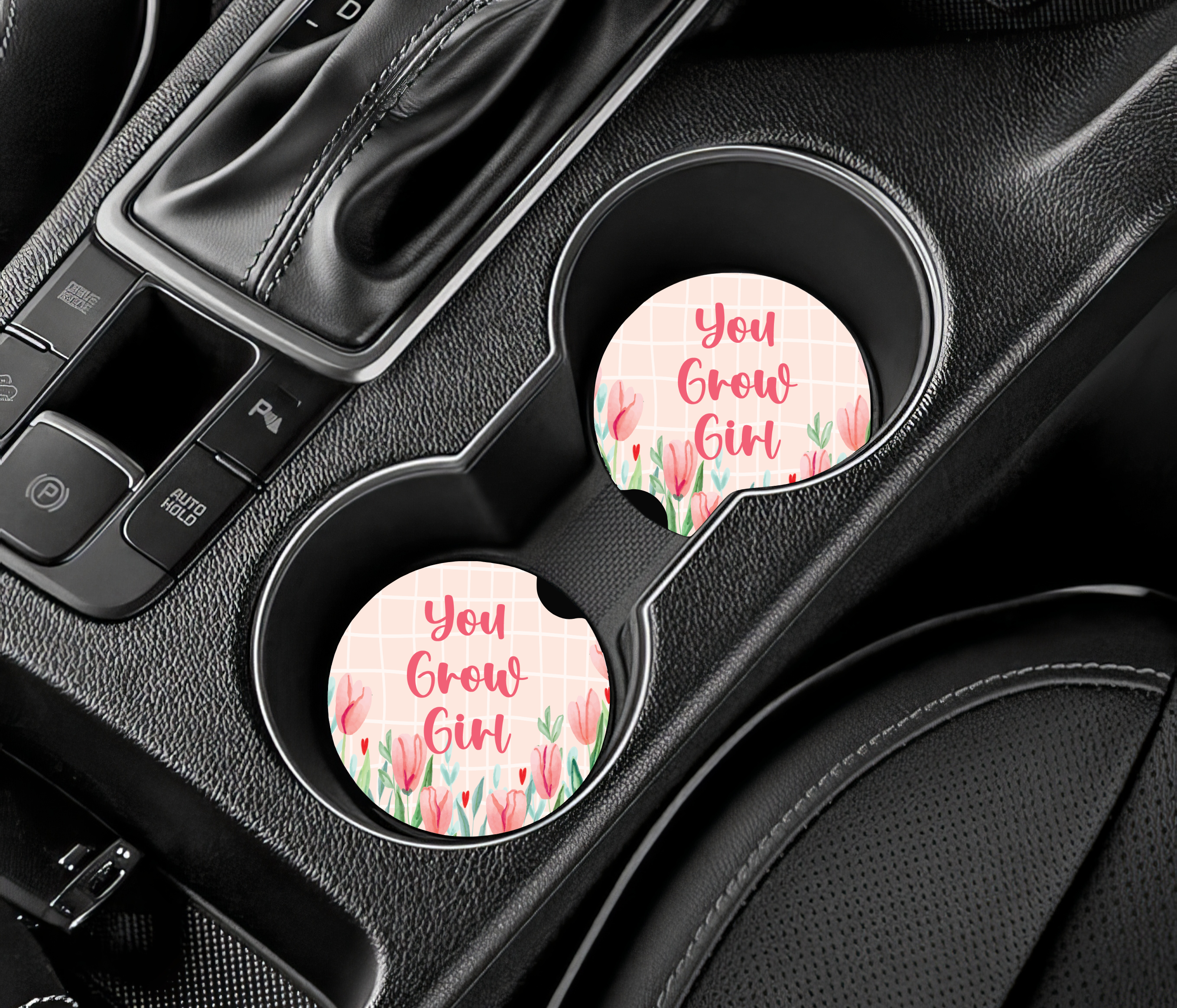 You Grow Girl Ceramic Car Coasters