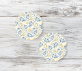 Yellow Flowers Ceramic Car Coasters