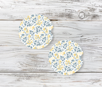 Yellow Flowers Ceramic Car Coasters
