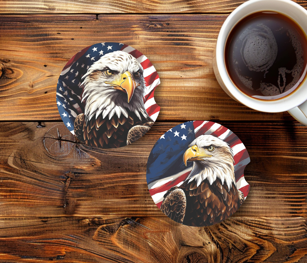 American Bald Eagle Ceramic Car Coasters
