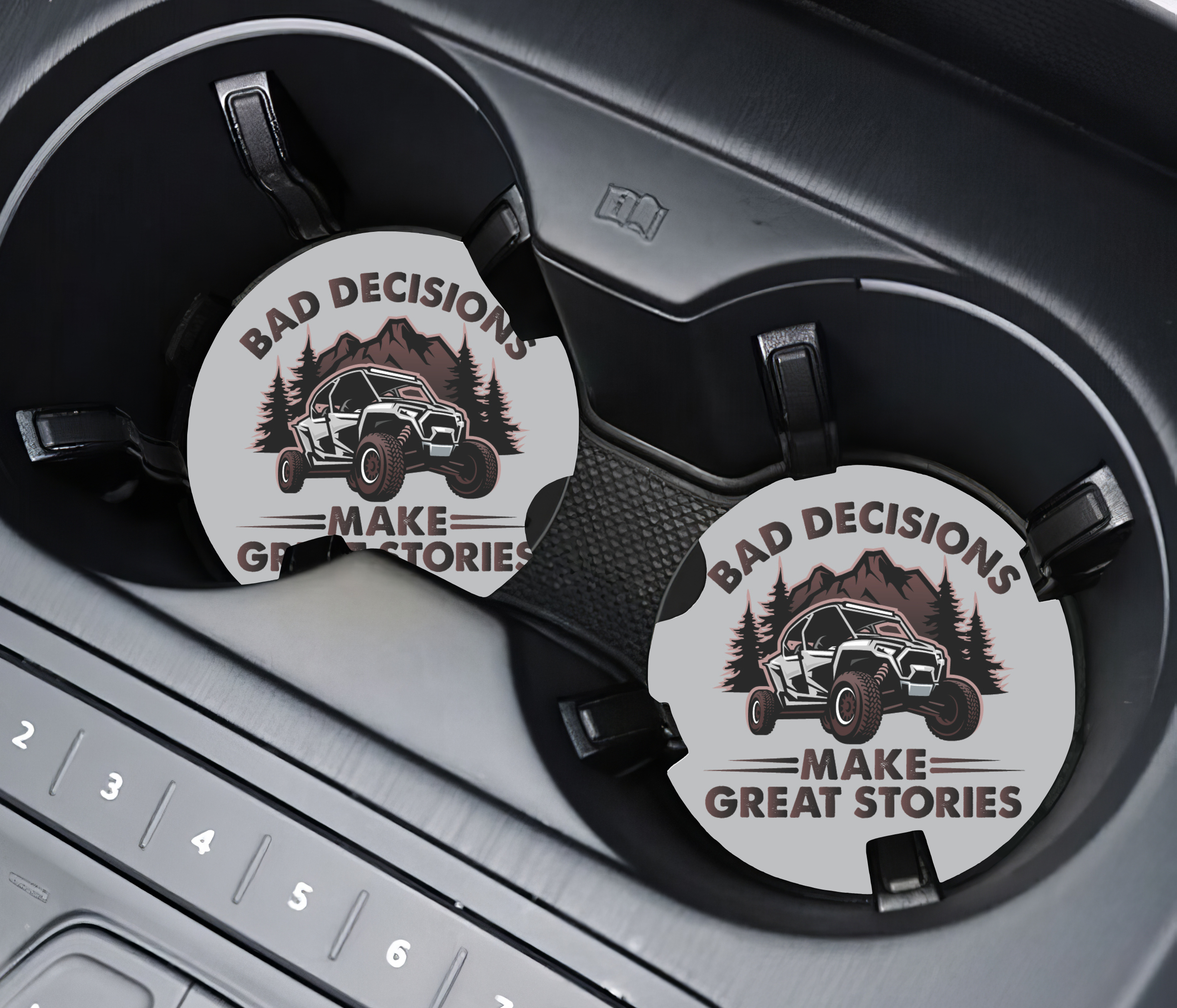 Bad Decisions Make Great Stories Ceramic Car Coasters