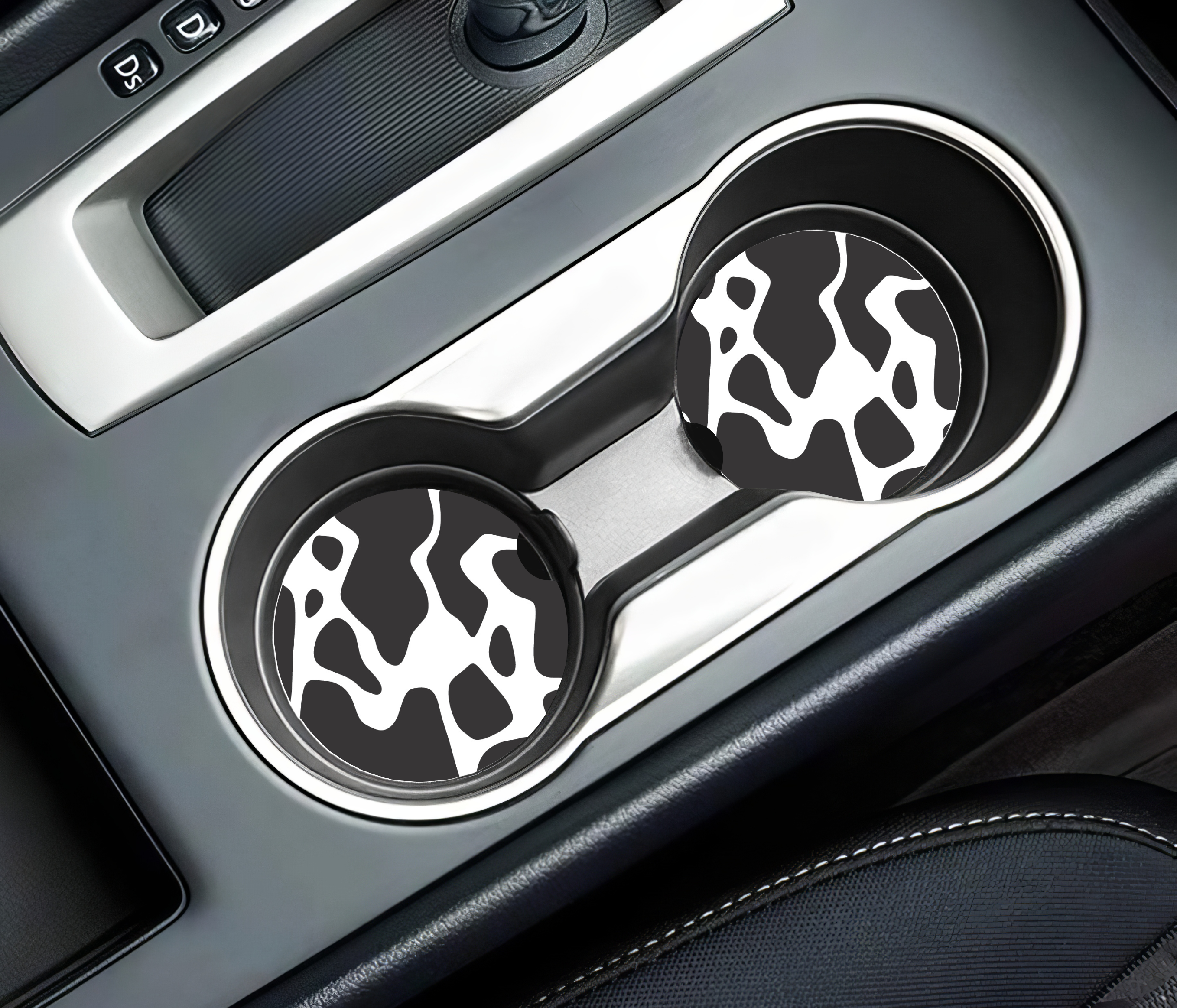 Cow Print Ceramic Car Coasters