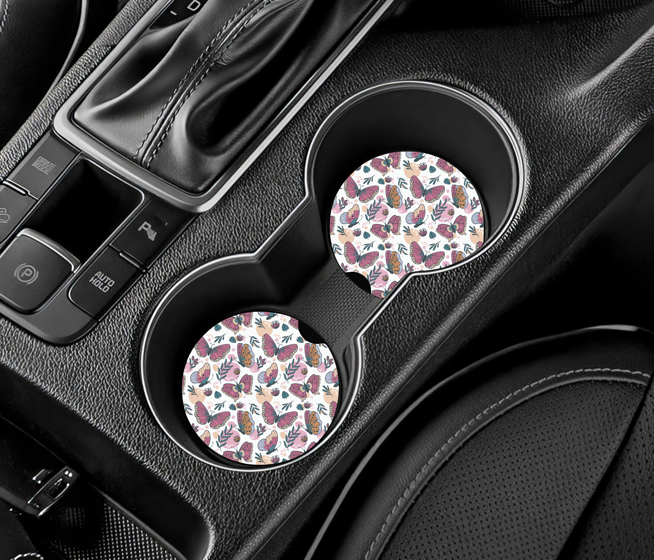 Butterfly Craze Ceramic Car Coasters