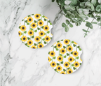 Sunflower Power Ceramic Car Coasters