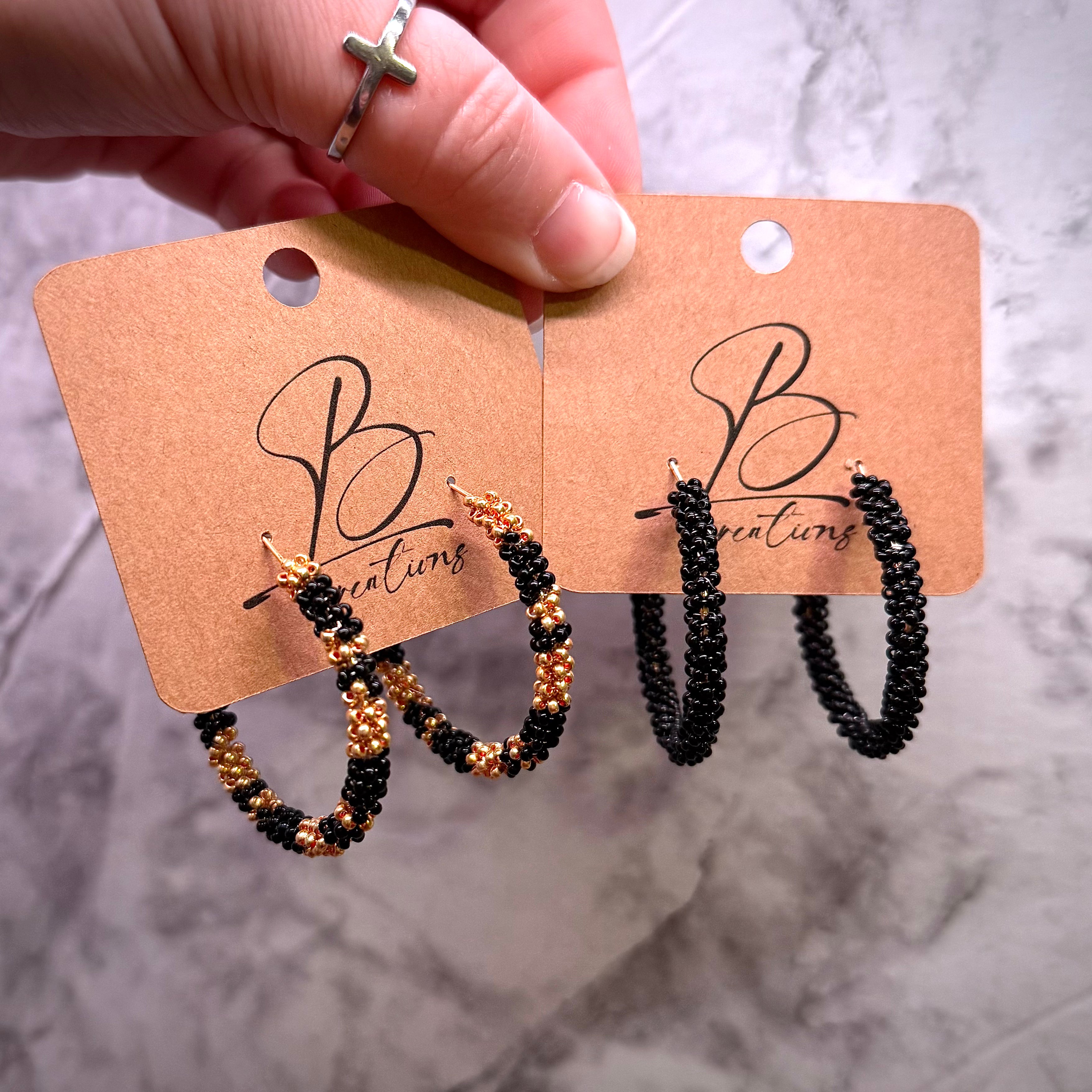 Beaded Handmade Hoop Earrings