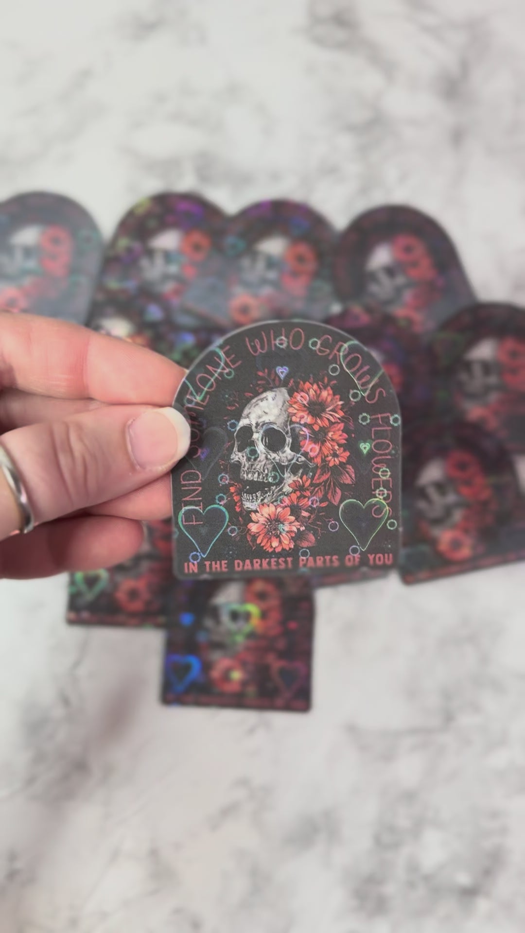 Find Someone Who Grows Flowers Holographic Sticker
