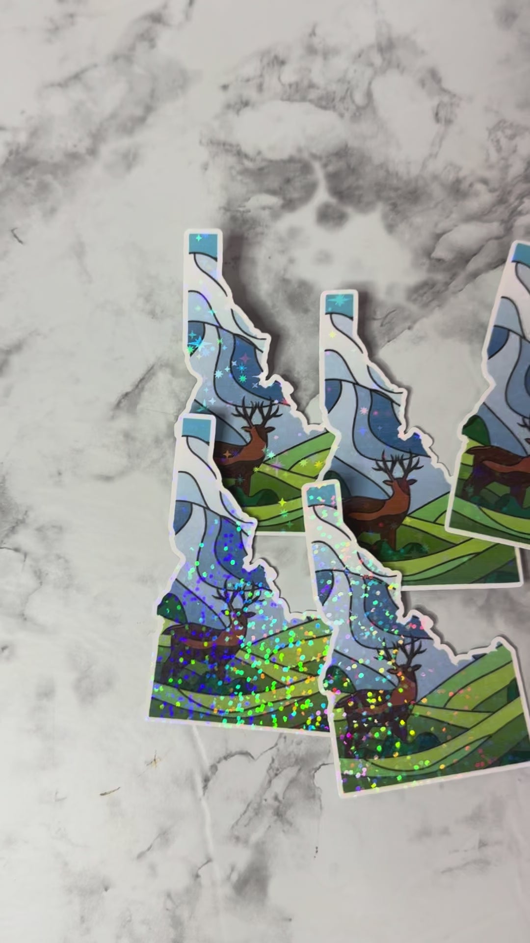 Idaho Stained Glass Holographic Sticker