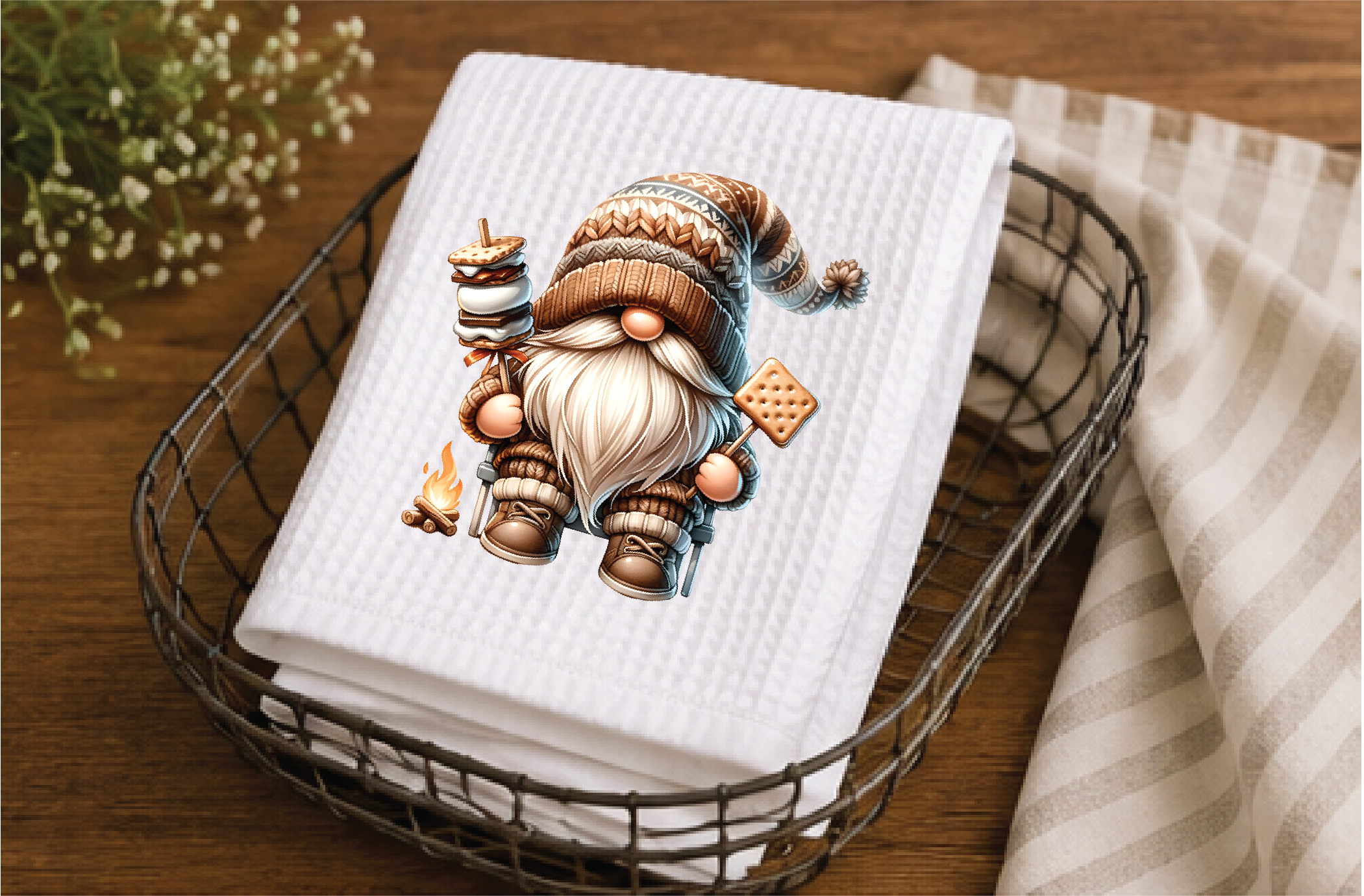 S'mores Gnome Dish Towel